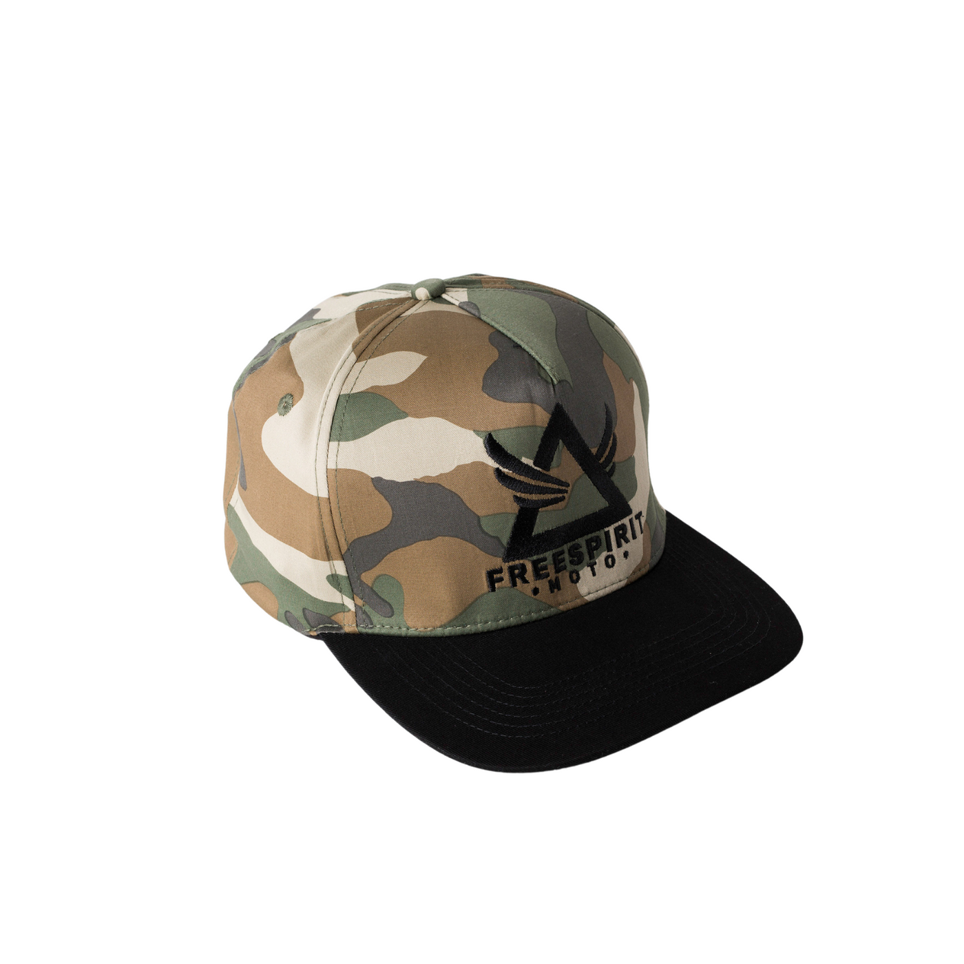 Flat Brim 5 Panel Cap in Jungle Camo