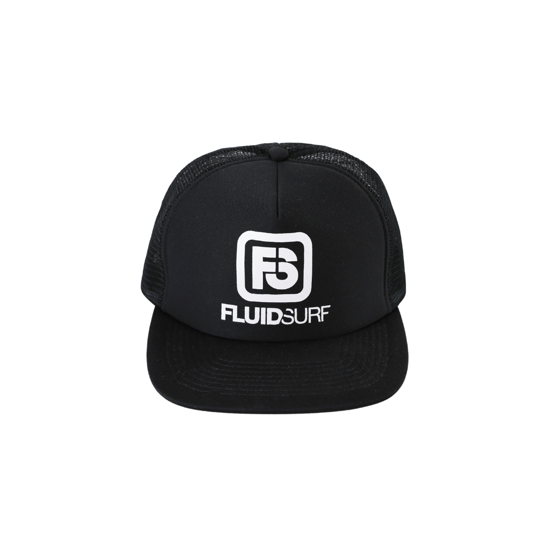 Flat Brim Trucker in Black