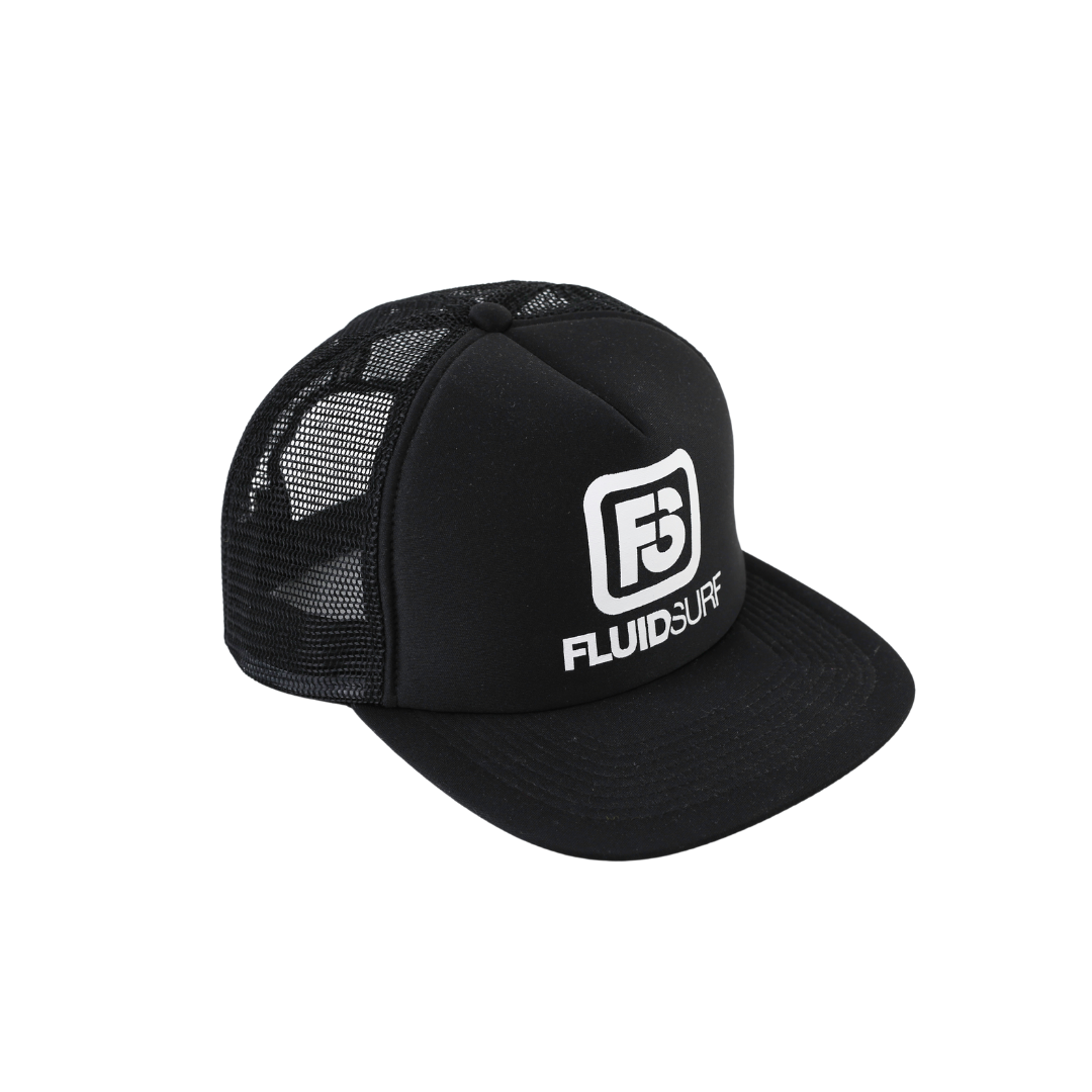 Flat Brim Trucker in Black
