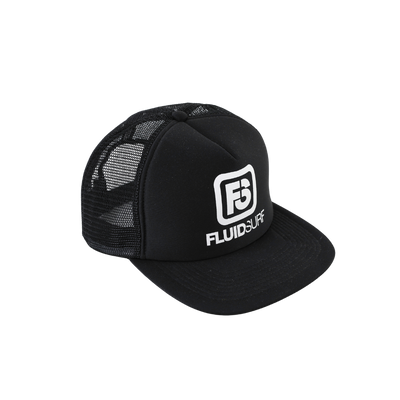 Flat Brim Trucker in Black