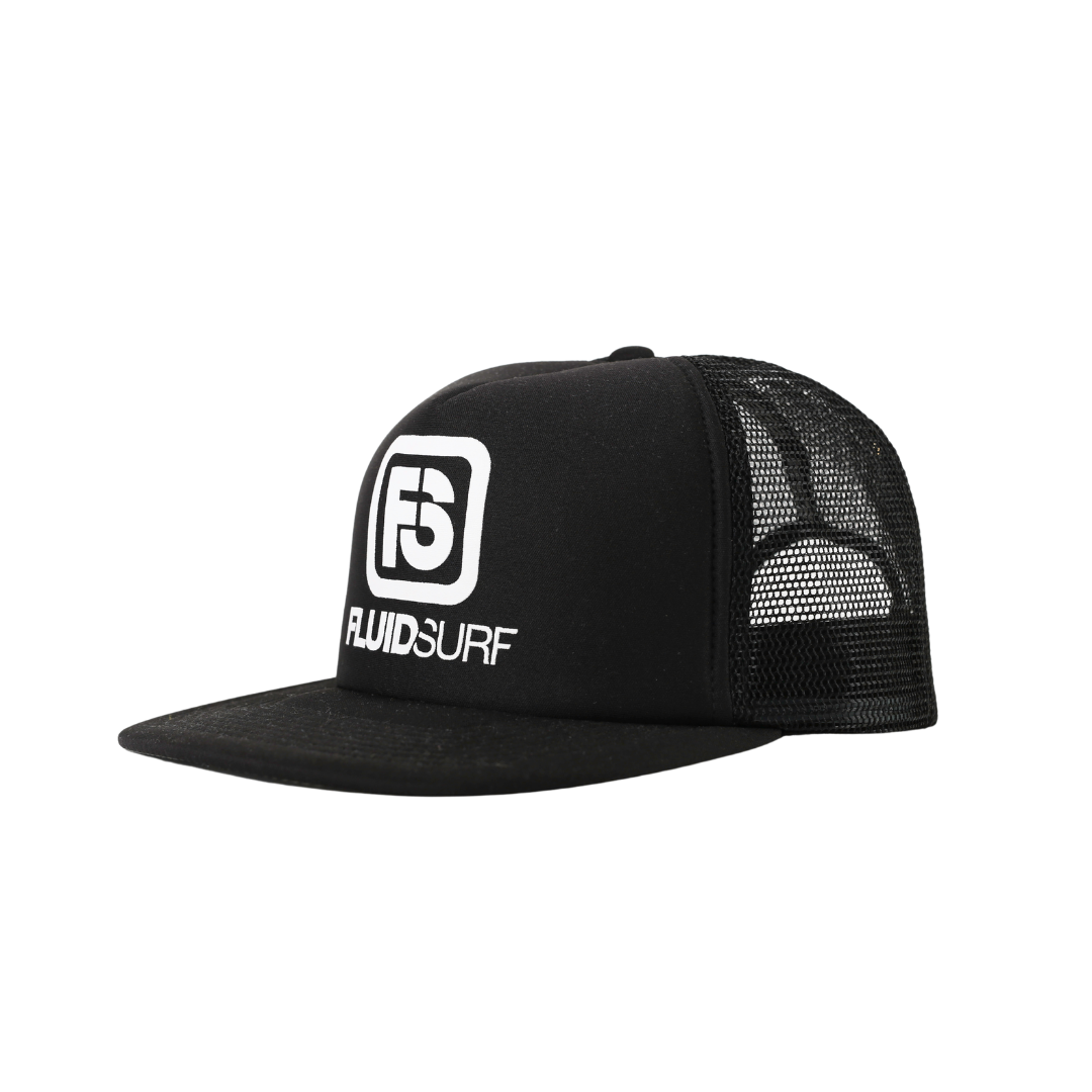 Flat Brim Trucker in Black