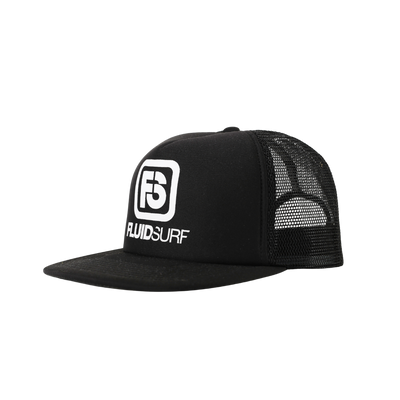 Flat Brim Trucker in Black
